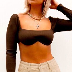 Princess Polly Brown Crop